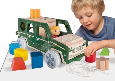 Drewniane samochody - Autko drewniane Car with Blocks Eichhorn - 1