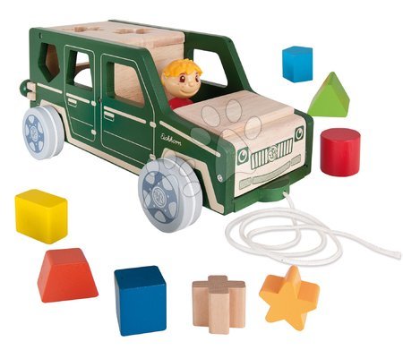Drewniane samochody - Autko drewniane Car with Blocks Eichhorn - 2