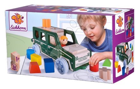Drewniane samochody - Autko drewniane Car with Blocks Eichhorn - 5