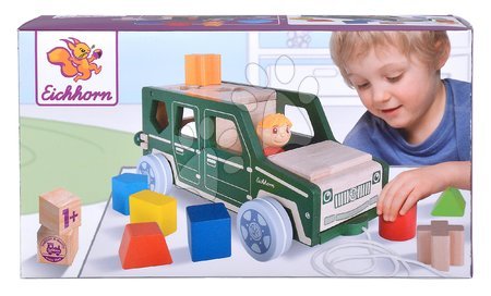 Drewniane samochody - Autko drewniane Car with Blocks Eichhorn - 6