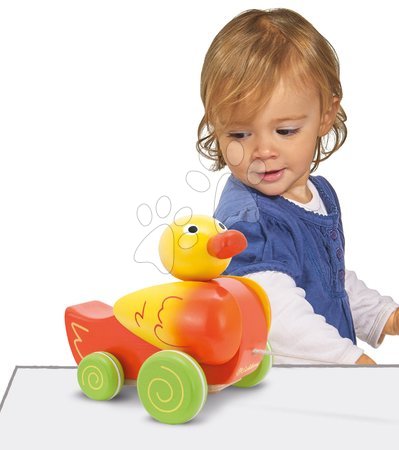 Tahací hračky - Dřevěná kachnička na tahání Pull-along Animal Duck Eichhorn - 2