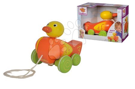 Tahací hračky - Dřevěná kachnička na tahání Pull-along Animal Duck Eichhorn - 3