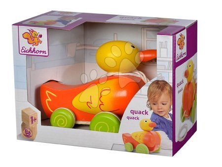 Tahací hračky - Dřevěná kachnička na tahání Pull-along Animal Duck Eichhorn - 4