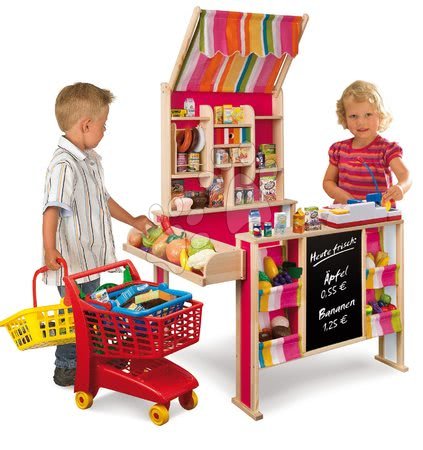 Boutiques en bois pour enfants - Magasin en bois de pin avec marquise Shop Market Eichhorn, - 1