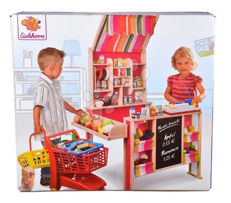 Boutiques en bois pour enfants - Magasin en bois de pin avec marquise Shop Market Eichhorn, - 5