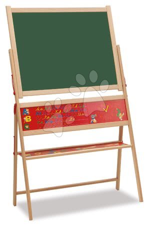 Školské tabule - Drevená magnetická tabuľa Magnetic Board XL Eichhorn skladacia so 48 magnetkami a 10 kriedami so špongiou 110 cm vysoká