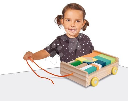 Dřevěné kostky - Dřevěný vozík na tahání vagon Blockwagon Eichhorn - 2