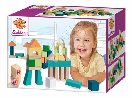 Drewniane klocki - Kolorowe klocki drewniane Wooden Blocks Eichhorn - 4