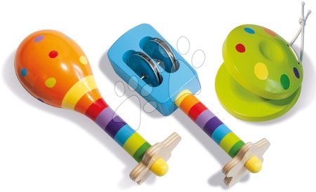 Játékhangszerek - Fa zenei hangszerek Music Set with Maracas Eichhorn 