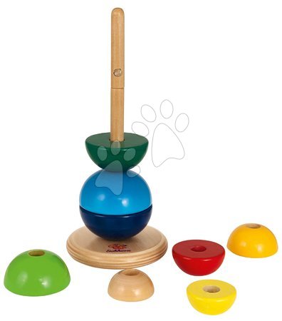 Dřevěné didaktické hračky - Dřevěná skládací věž Beads Tower Eichhorn_1