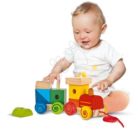 Ťahacie hračky - Drevený vláčik s kockami Train Eichhorn_1