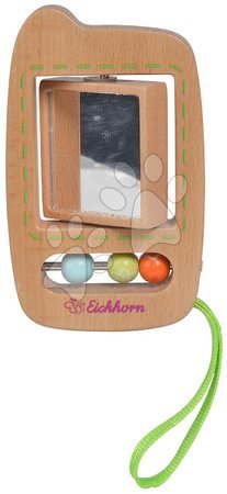 Drevené didaktické hračky - Drevený telefón s otočným zrkadielkom Mirror Phone Eichhorn_1