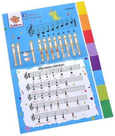 Otroški glasbeni inštrumenti - Lesena flavta Music Wooden-Flute Eichhorn zvezek s 3 pesmicami od 4 leta_1