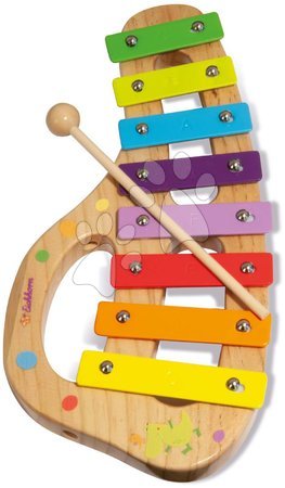Hry na profese - Dřevěný xylofon Music Xylophone Eichhorn barevný 8 tónů s kladívkem od 24 měsíců