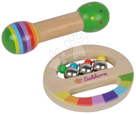 Otroški glasbeni inštrumenti - Lesena glasbila Music Set with Grasping Toy Eichhorn 