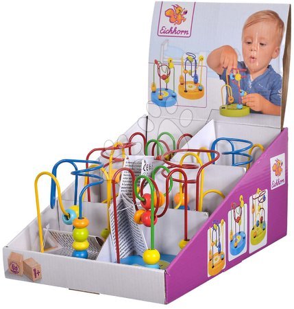 Dřevěné didaktické hračky - Dřevěný labyrint s korálky Bead Maze Eichhorn - 1