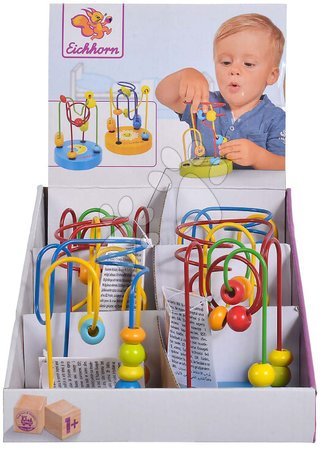 Dřevěné didaktické hračky - Dřevěný labyrint s korálky Bead Maze Eichhorn - 2