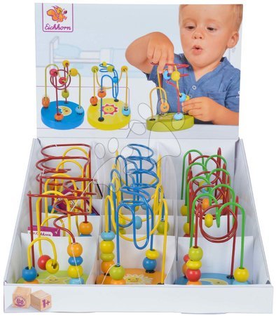 Dřevěné didaktické hračky - Dřevěný labyrint s korálky Bead Maze Eichhorn - 3