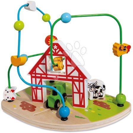 Dřevěné didaktické hračky - Dřevěný labyrint Farma s korálky Bead Maze Farm Eichhorn - 4