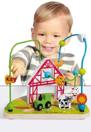 Dřevěné didaktické hračky - Dřevěný labyrint Farma s korálky Bead Maze Farm Eichhorn - 3