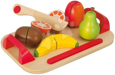Dětské kuchyňky Eichhorn - Dřevěný podnos s ovocem Chopping Board Fruits Eichhorn 12 dílů od 24 měsíců