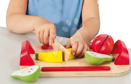 Dětské kuchyňky Eichhorn - Dřevěný podnos s ovocem Chopping Board Fruits Eichhorn 12 dílů od 24 měsíců_1