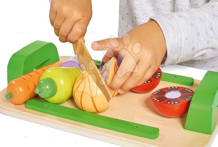 Dětské kuchyňky Eichhorn - Dřevěný podnos se zeleninou Chopping Board Vegetables Eichhorn 12 dílů od 24 měsíců_1