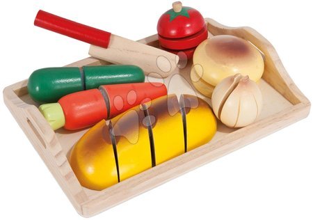 Fa játékkonyhák - Fa vágódeszka élelmiszerekkel Chopping Board Eichhorn 