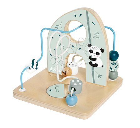 Drevené didaktické hračky - Drevený labyrint s korálikmi a zrkadlom Bead Maze Eichhorn