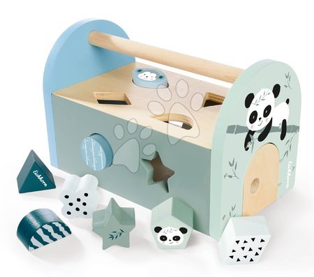 Dřevěné didaktické hračky - Dřevěný didaktický domeček Panda Shape Box Eichhorn