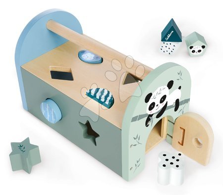 Dřevěné didaktické hračky - Dřevěný didaktický domeček Panda Shape Box Eichhorn_1