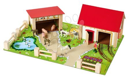 Drevené domčeky pre bábiky - Drevená farma so zvieratkami Farm Eichhorn