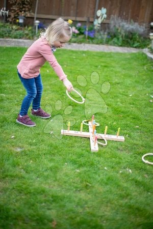 Športové hry pre deti - Drevené kruhy na hádzanie Quoits Outdoor Eichhorn s 5 kruhmi na hádzanie 50*50 cm_1