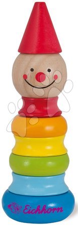 Fa gyerekjátékok - Fa toronyépítő bohóc Stacking Clown Eichhorn 