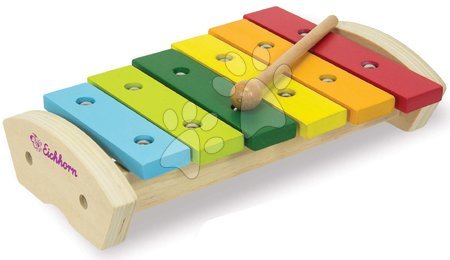 Otroški glasbeni inštrumenti - Leseni ksilofon Wooden Xylophone Eichhorn s kladivcem 6 različnih tonov od 24 mes_1