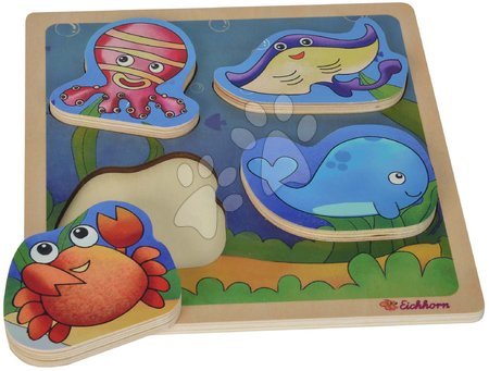 Jouets didactiques en bois - Puzzle animaux en bois 2D Lift Out Puzzle Eichhorn  - 1