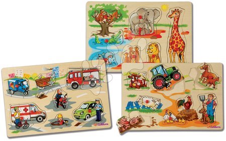 Eichhorn - Dřevěné puzzle Generic Puzzle DP Eichhorn 9 dílů safari farma vozidla od 24 měsíců_1