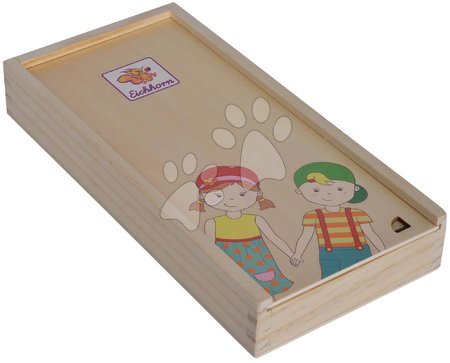 Fa gyerekjátékok - Fa puzzle emberi test Body Puzzle with Wooden Box Eichhorn 