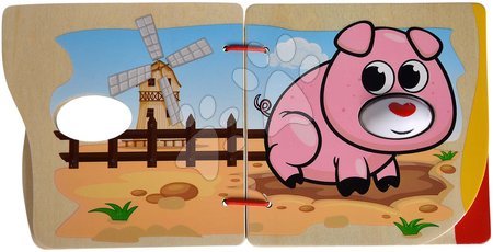 Dřevěné naučné hry - Dřevěná obrázková knížka Picture Book Farm Eichhorn - 4