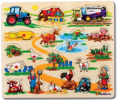 Jocuri educative din lemn - Puzzle din lemn Pin Puzzle Eichhorn 