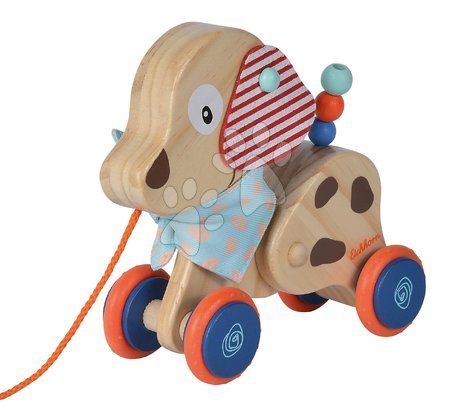 Drevené didaktické hračky - Drevený psík na ťahanie Dog Pull-along Animal Eichhorn