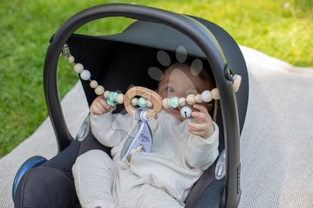 Hračky pro nejmenší - Dřevěný řetízek na kočárek Bio 100% Natur Baby Pure Pramchain Eichhorn_1