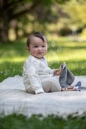 Hračky pre najmenších - Drevená hrkálka s držadlom Bio 100% Natur Baby Pure Grasping Toy with Doudou Eichhorn_1