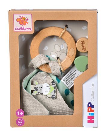 Hračky pre najmenších - Drevená hrkálka Baby HIPP Grasping Toy Eichhorn _1
