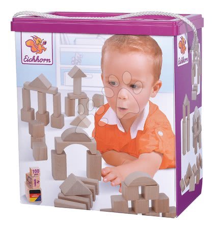 Jucării din lemn  - Cuburi din lemn Natural Wooden Blocks Eichhorn_1