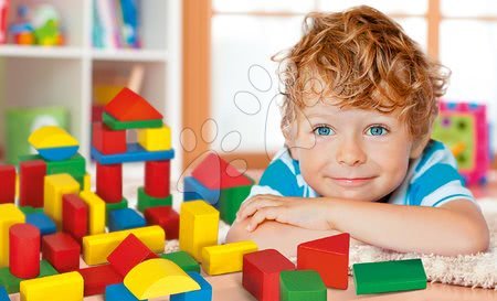 Fa gyerekjátékok - Fakockák színesek Coloured Wooden Blocks Eichhorn_1