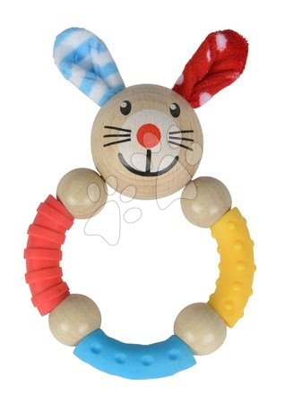 Chrastítka a kousátka - Dřevěné chrastítko Rabbit Beads Baby Eichhorn