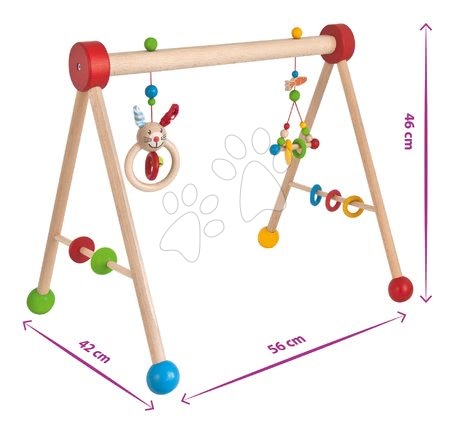 Hrazdičky a hrací deky - Dřevěná hrazda Baby Gym Eichhorn - 4