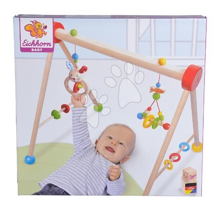 Hrazdičky a hrací deky - Dřevěná hrazda Baby Gym Eichhorn - 6