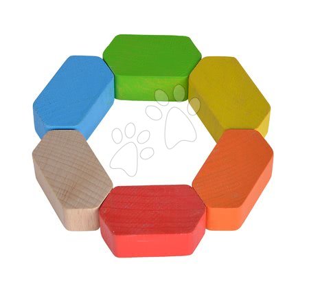 Hrkálky a hryzátka - Drevená hrkálka Grasping Hexagon Baby Eichhorn